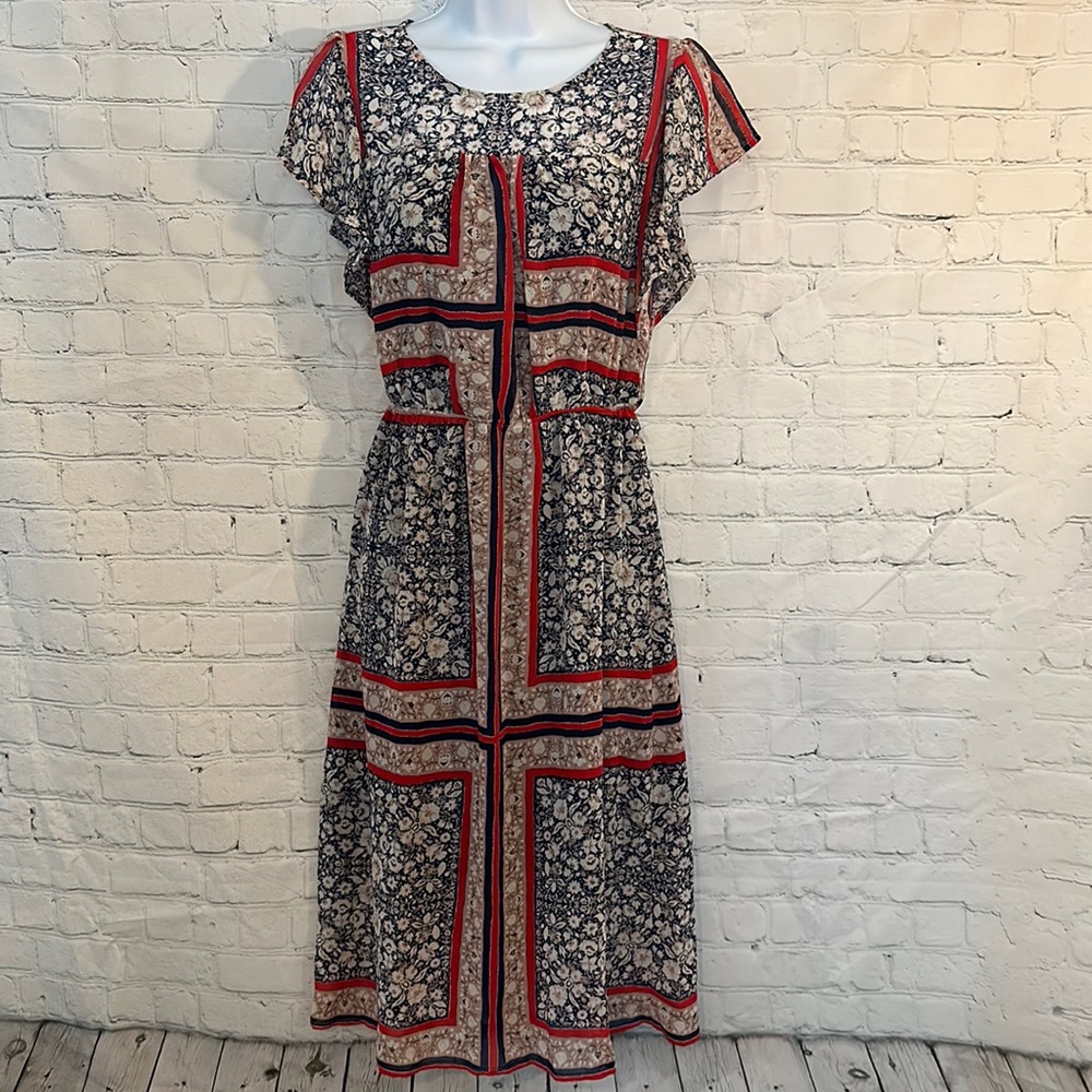 Monteau flutter sleeve dress